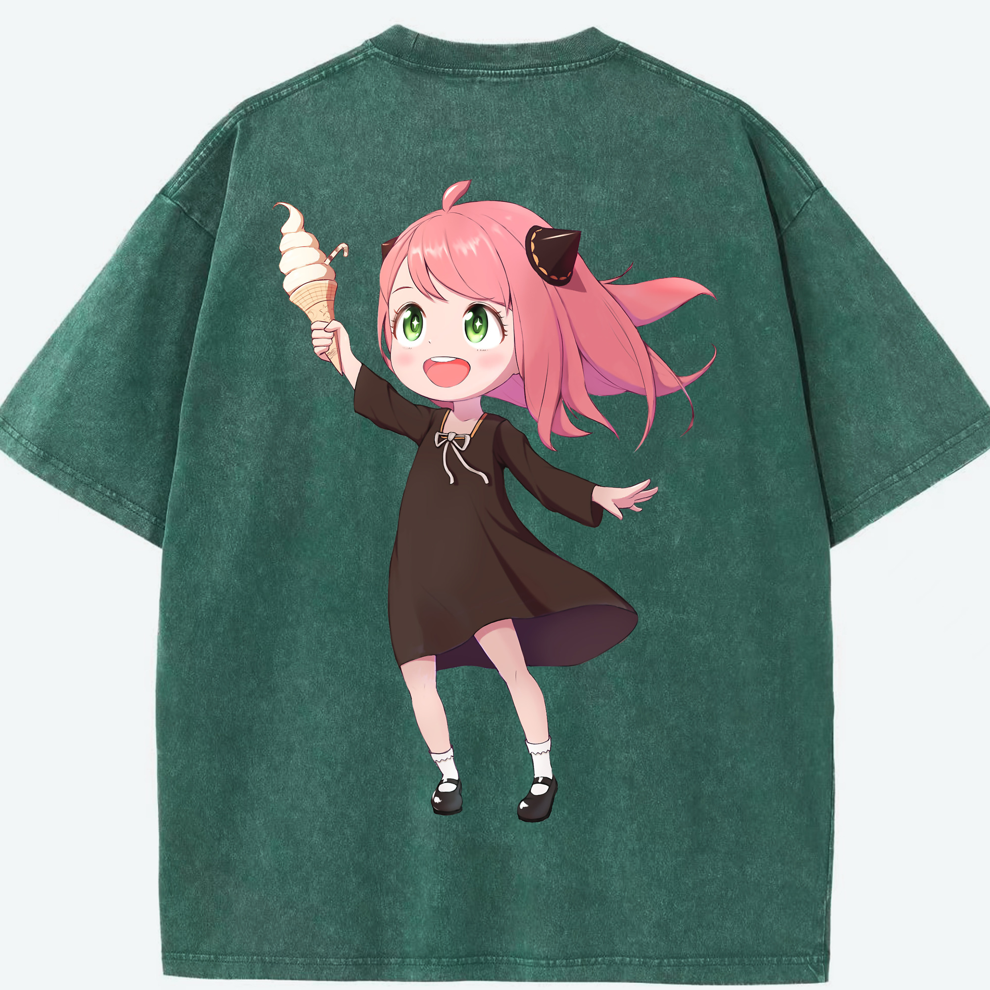 （画像用） SPY×FAMILY间谍家家酒 綿100% ヴィンテージ風 半袖Tシャツ（背面プリント）